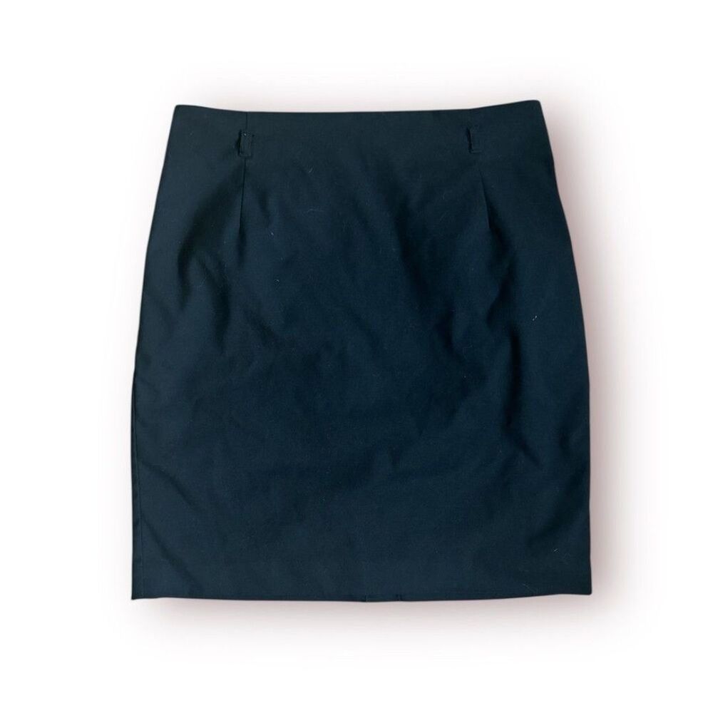 H&M Black Pencil Skirt Size 8 Knee Length Stretch Lined Careerwear Officewear